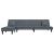 Sofa rozkładana L, ciemnoszara, 255x140x70 cm, aksamit