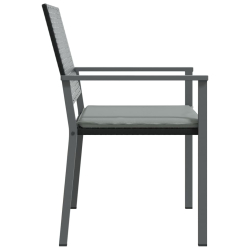 Krzesła ogrodowe z poduszkami, 4 szt., czarne, 54x62,5x89 cm