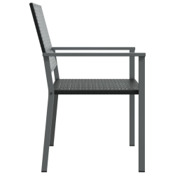 Krzesła ogrodowe, 4 szt., czarne, 54x62,5x89 cm, polirattan