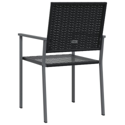 Krzesła ogrodowe, 4 szt., czarne, 54x62,5x89 cm, polirattan