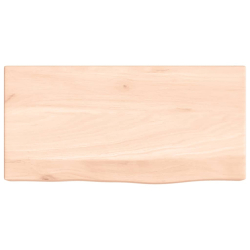 Półka, 40x20x6 cm, surowe lite drewno dębowe