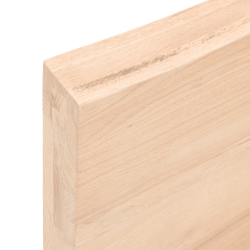 Półka, 40x20x6 cm, surowe lite drewno dębowe