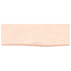 Półka, 60x20x6 cm, surowe lite drewno dębowe