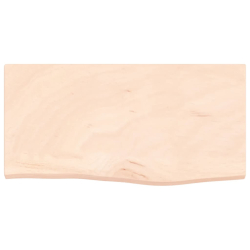 Półka, 60x30x2 cm, surowe lite drewno dębowe