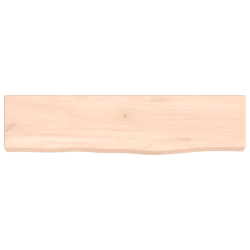 Półka, 40x10x2 cm, surowe lite drewno dębowe