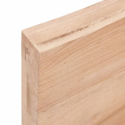 Półka, jasnobrązowa, 40x40x6 cm, lakierowane lite drewno dębowe
