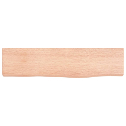 Półka, jasnobrązowa, 40x10x2 cm, lakierowane lite drewno dębowe