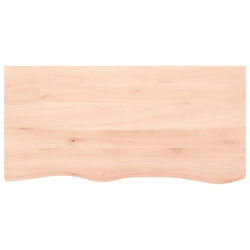 Półka, 100x50x4 cm, surowe lite drewno dębowe