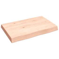 Blat biurka, 60x40x6 cm, surowe lite drewno dębowe