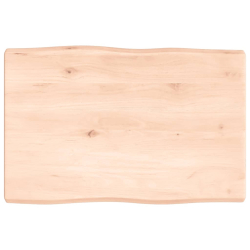 Blat biurka, 60x40x4 cm, surowe lite drewno dębowe