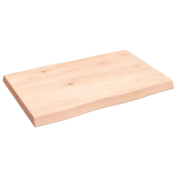 Blat biurka, 60x40x4 cm, surowe lite drewno dębowe