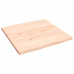 Blat biurka, 60x60x2 cm, surowe lite drewno dębowe