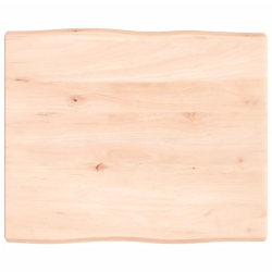 Blat biurka, 60x50x4 cm, surowe lite drewno dębowe