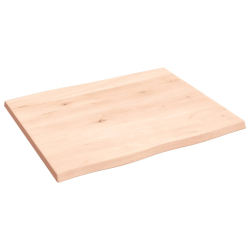 Blat biurka, 60x50x2 cm, surowe lite drewno dębowe