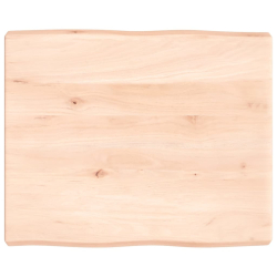 Blat biurka, 60x50x6 cm, surowe lite drewno dębowe
