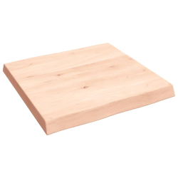 Blat biurka, 60x60x6 cm, surowe lite drewno dębowe