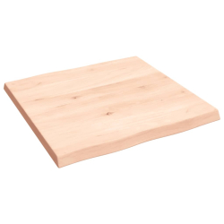 Blat biurka, 60x60x4 cm, surowe lite drewno dębowe