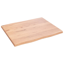 Blat do biurka, jasnobrązowy, 60x50x2 cm, lite drewno dębowe