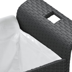 Ławka ogrodowa z poduszką, czarna, 116x46x57 cm, polirattan