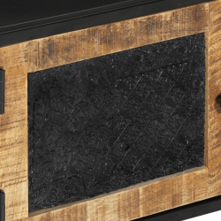 Szafka pod TV, 110x30x40 cm, lite drewno mango i żelazo