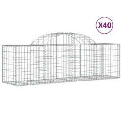 Kosze gabionowe, 40 szt, 200x50x60/80 cm, galwanizowane żelazo