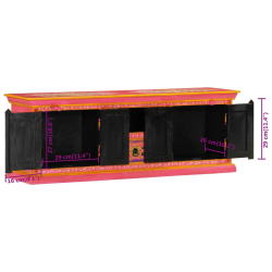 Szafka pod TV, różowa, 110x30x40 cm, lite drewno mango