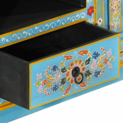 Szafka pod TV, niebieska, 110x30x40 cm, lite drewno mango