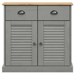 Kredens VIGO, szary, 78x40x175 cm, lite drewno sosnowe