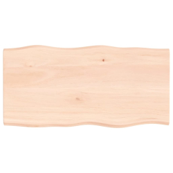 Blat biurka, 100x50x2 cm, surowe drewno dębowe