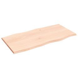 Blat biurka, 100x50x2 cm, surowe drewno dębowe