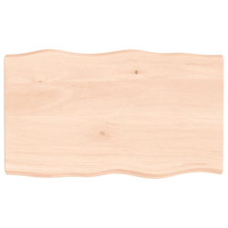 Blat biurka, 100x60x6 cm, surowe drewno dębowe