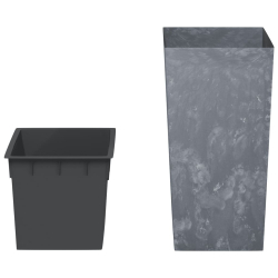 Donica z pojemnikiem wewnętrznym, szara, 21/49 L, beton PP
