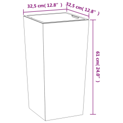 Donica z pojemnikiem wewnętrznym, szara, 21/49 L, beton PP