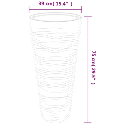 Donica z pojemnikiem wewnętrznym, antracyt, 18/45 L, PP, prążki