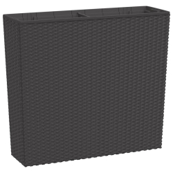Donica z pojemnikiem wewnętrznym, brązowa, 12/44 L, rattan PP