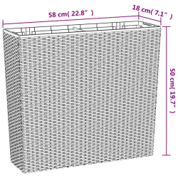 Donica z pojemnikiem wewnętrznym, antracyt, 12/44 L, rattan PP