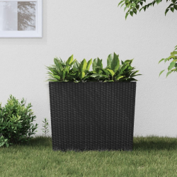 Donica z pojemnikiem wewnętrznym, antracyt, 12/44 L, rattan PP