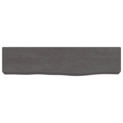 Półka, ciemnoszara, 40x10x6 cm, wykończone lite drewno dębowe