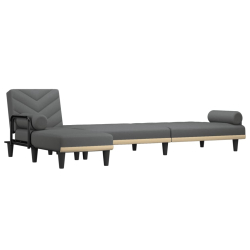 Sofa rozkładana L, ciemnoszara, 260x140x70 cm, tkanina