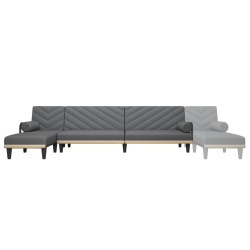 Sofa rozkładana L, ciemnoszara, 260x140x70 cm, tkanina