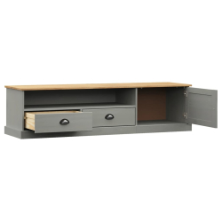 Szafka pod TV VIGO, szara, 156x40x40 cm, lite drewno sosnowe