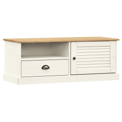Szafka pod TV VIGO, biała, 106x40x40 cm, lite drewno sosnowe