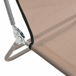 Składane leżaki, 2 szt., kolor taupe, Textilene i stal