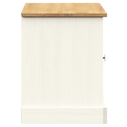 Szafka na buty VIGO, biała, 106x35x40 cm, lite drewno sosnowe