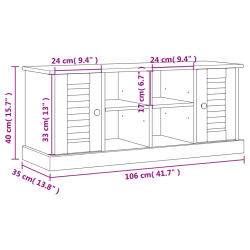 Szafka na buty VIGO, 106x35x40 cm, lite drewno sosnowe