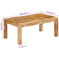 Stolik kawowy, 100x55x40 cm, lite drewno mango