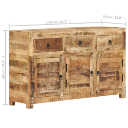 Szafka, 110x30x65 cm, lite drewno mango