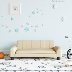 Sofa dla dzieci, kremowa, 90x53x30 cm, obita tkaniną