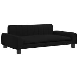 Sofa dla dzieci, czarna, 90x53x30 cm, obita tkaniną