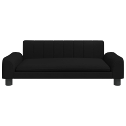 Sofa dla dzieci, czarna, 90x53x30 cm, obita tkaniną